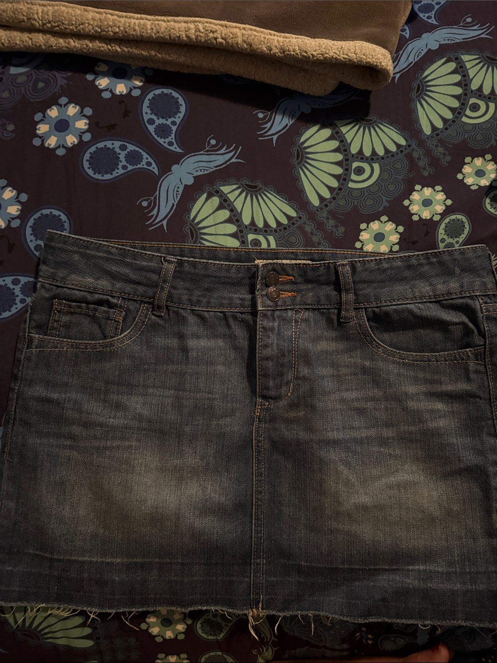Classic Dark Wash Denim Mini Skirt - Casual Everyday
